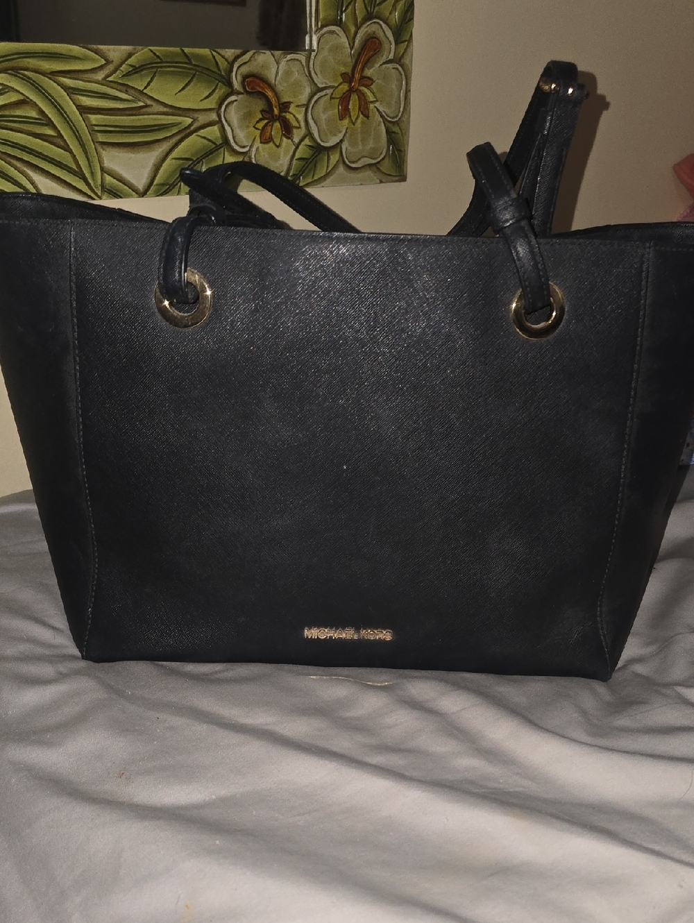 Michael Kors Black Tote with Gold Hardware